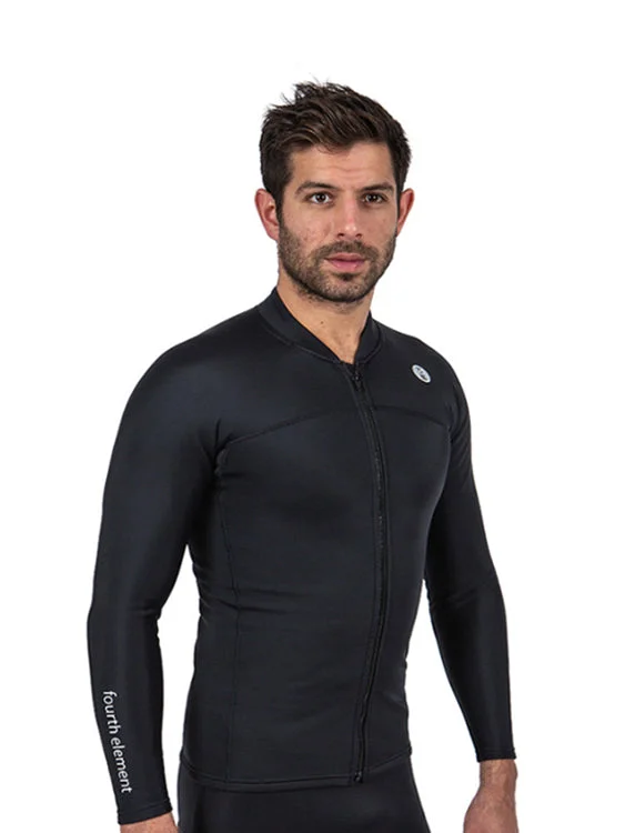 Wetsuits with reinforced chest panels for protection-Fourth Element Thermocline Jacket Mens