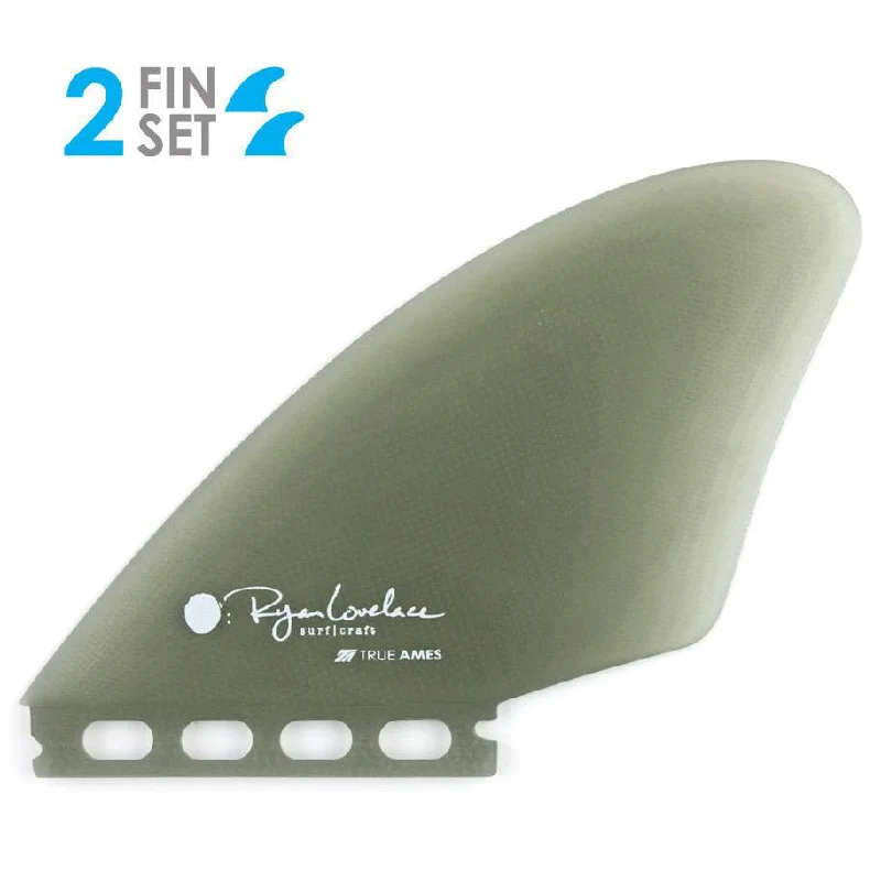 Surfboard tail guards for minimizing damage-TRUE AMES LOVELACE KEEL TWIN FUTURES FG SMOKE