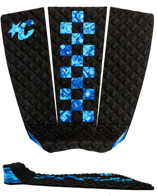 Reinforced traction pads for heavy-duty use-  Creatures Jack Freestone Lite Traction Pad-Black Cyan Royal Swirl Chex