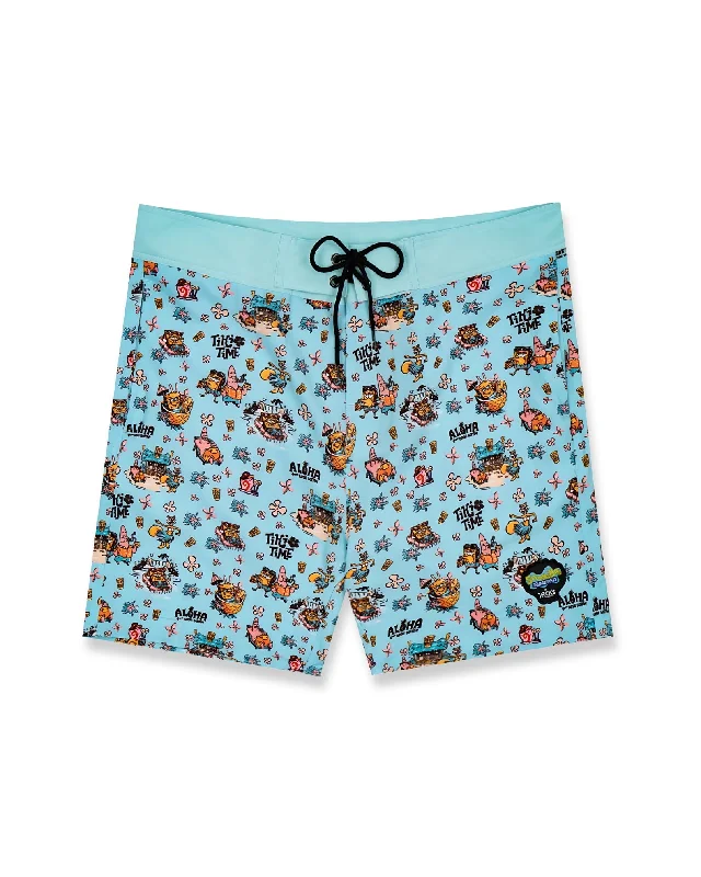 Durable surf clothes for extreme surf conditions-SpongeBob Squarepants x Jack's "Aloha Time" Shorts