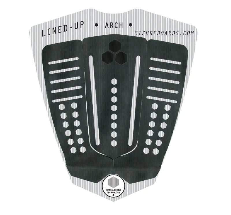 Thick cushioned surf pad for superior comfort-  Channel Islands Lined Up Arch Traction Pad