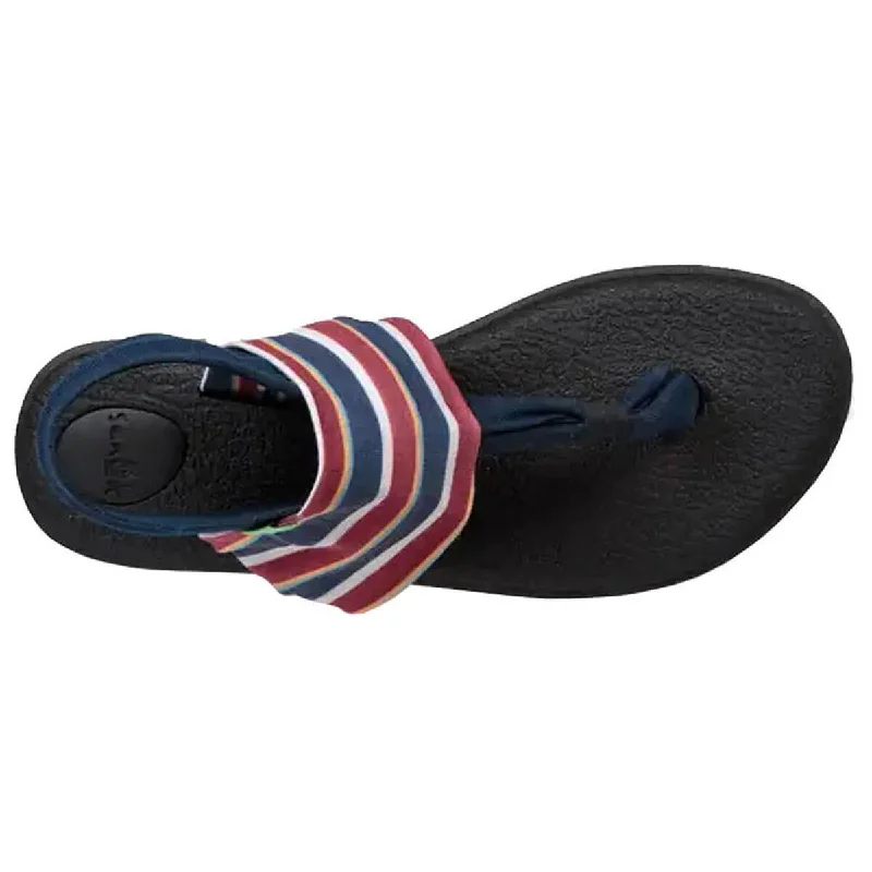 comfortable flip flops-Sanuk Women's Sandals - Yoga Sling 2 Prints Sand Harbor Navy | 1100697-SHNV