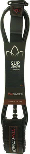 Surfboard storage rack for multiple boards-Stay Covered Sup Standard Straight 9' Leash Black