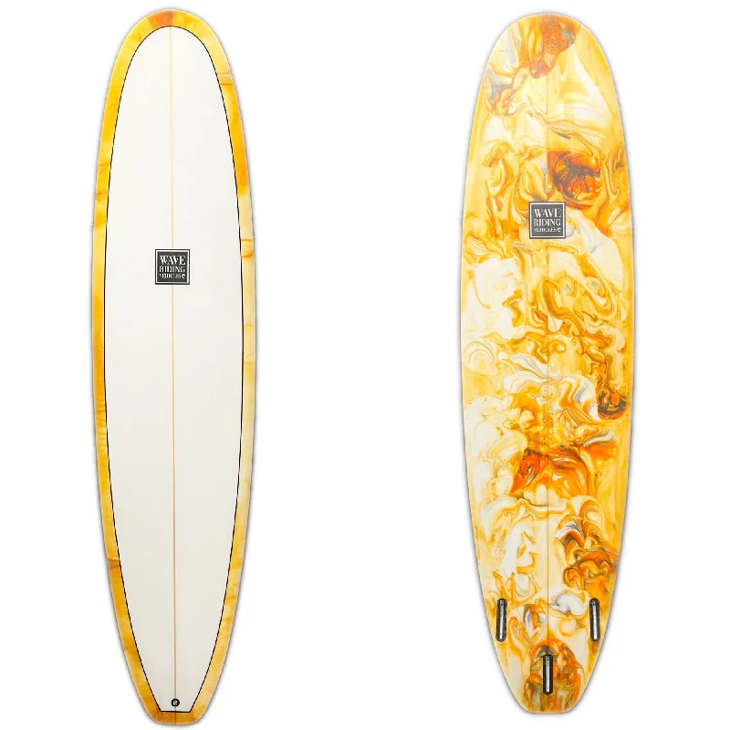 Surfboards for pro surfers looking for speed-WRV 7'6" Kamp Trident Orange Swirl Surfboard