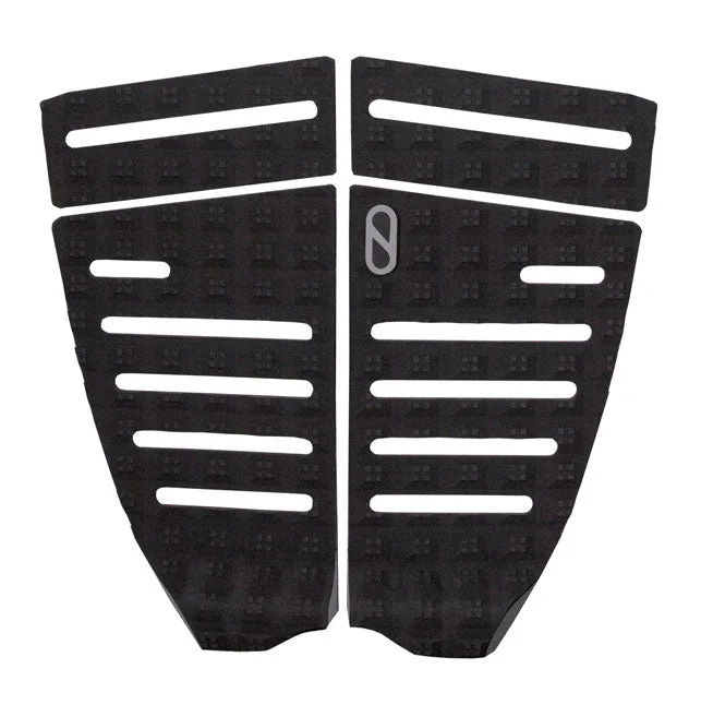 Surf pad for small wave surfing-  Slater Designs Algae 4 Piece Flat Traction Pad-Black/Grey