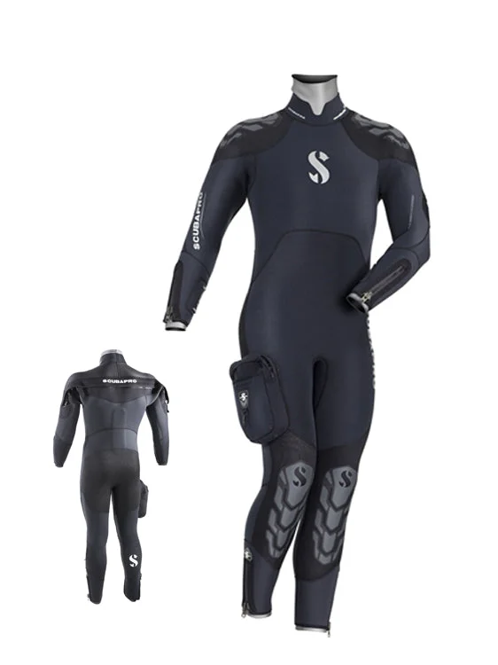 Wetsuits for extreme cold-water diving-Scubapro Nova Scotia Semi-Dry 7.5mm Mens Wetsuit