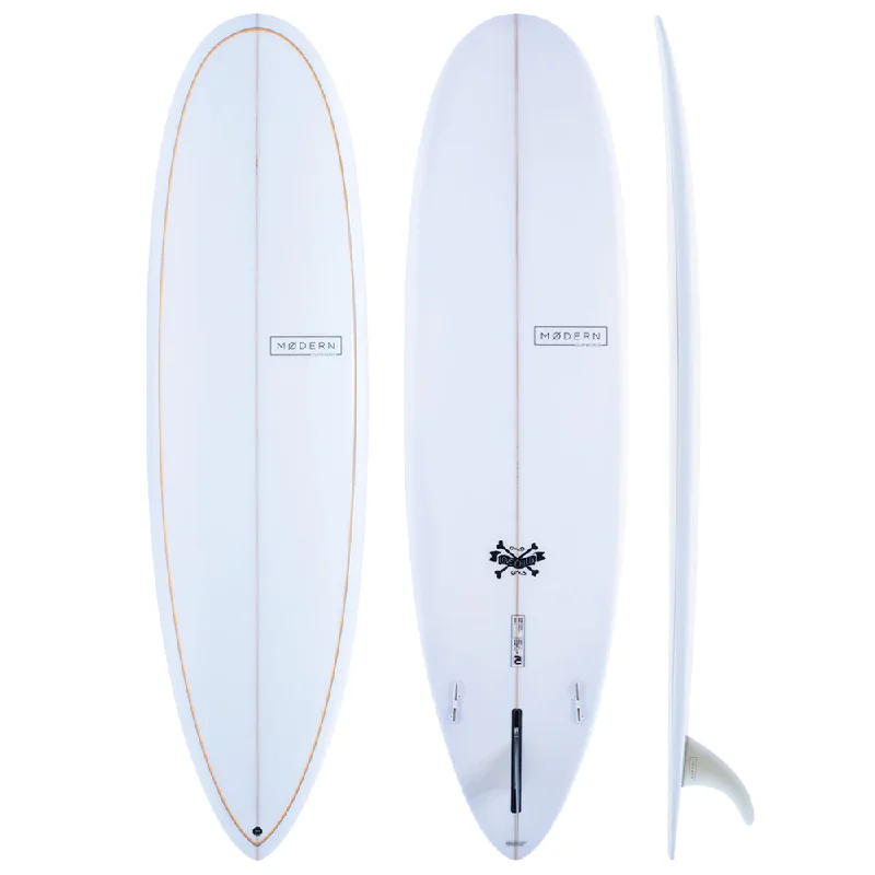 Best surfboards for fast paddling-MODERN LOVE CHILD 7'0" PU GREY/ORANGE PINLINE