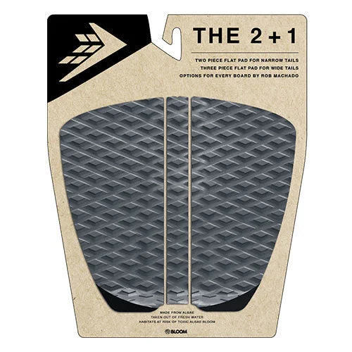 Surfboard tail pad for extra grip and control-  Firewire 2+1 Flat-Traction Pad-Charcoal/Black