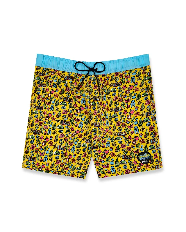 Trendy surf clothing for young adults-SpongeBob Squarepants x Jack's "SBSP Doodles" Men's Shorts