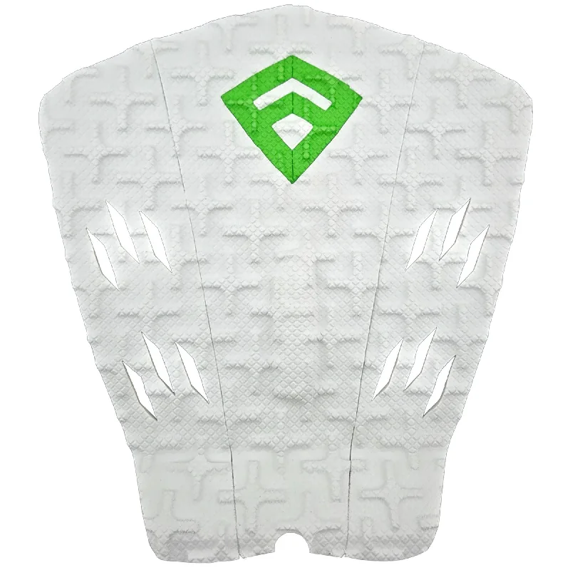 Advanced surf pad for professional-level control-  Freak Peter Mendia 3-Piece Traction Pad - White/Green