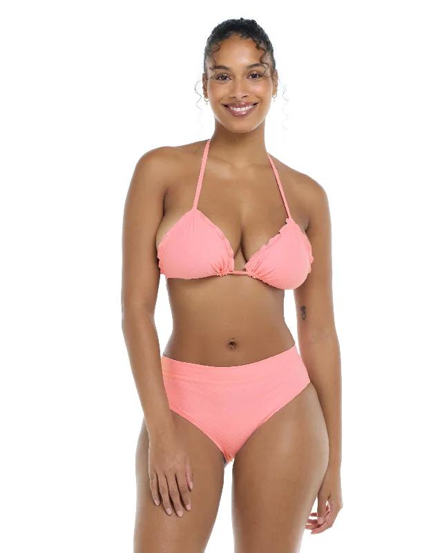 Best surf clothing for women-Flor Nove Dita Reversible Ruffle Triangle Bikini Top D - Flor Nove / Sea Mist