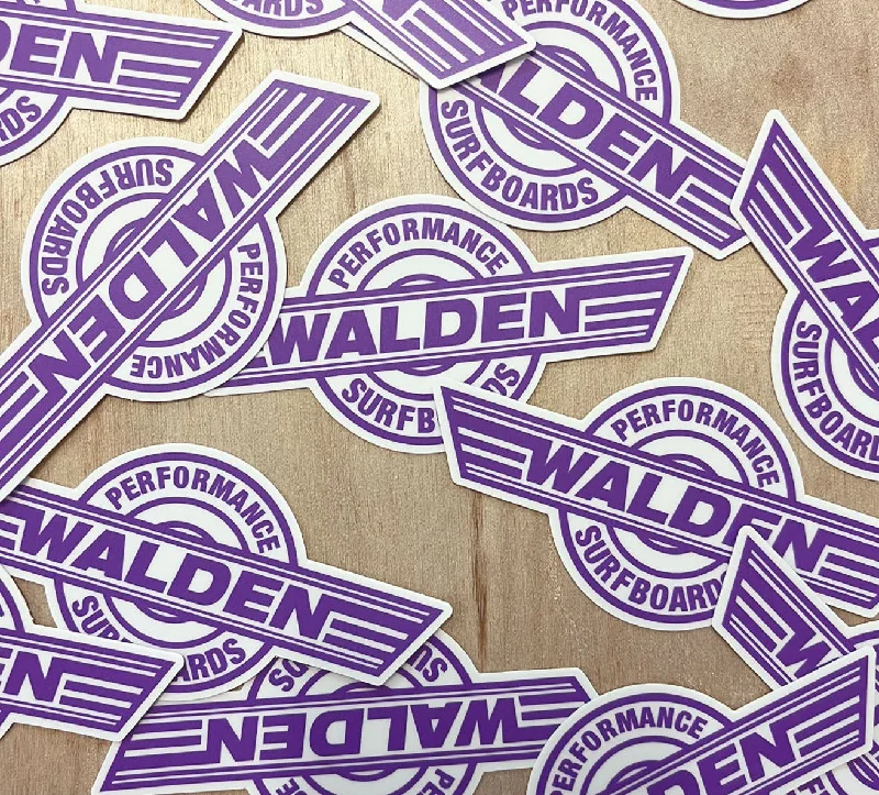 Quad surfboard fins for increased speed-Walden Performance Stickers : purple pack