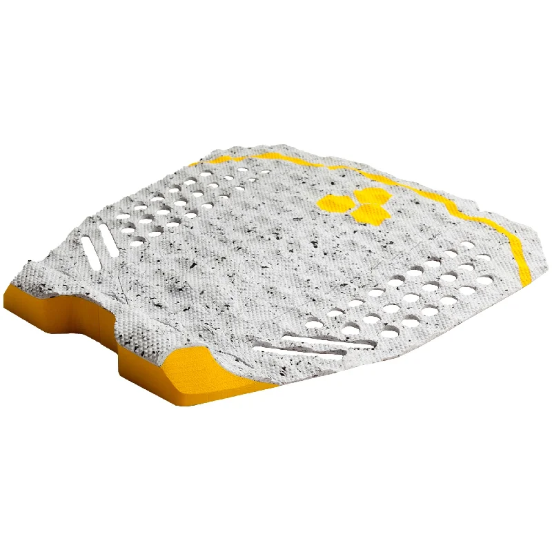 Premium surfboard traction pad for aggressive surfing-  Channel Islands Fuser 3 Piece Arch Traction Pad-White