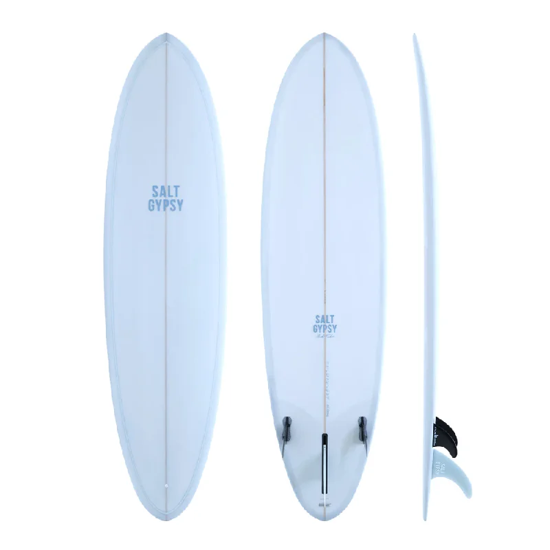 Flexible surfboards for better performance-SALT GYPSY MID TIDE 7'0" VINTAGE BLUE PU 46L