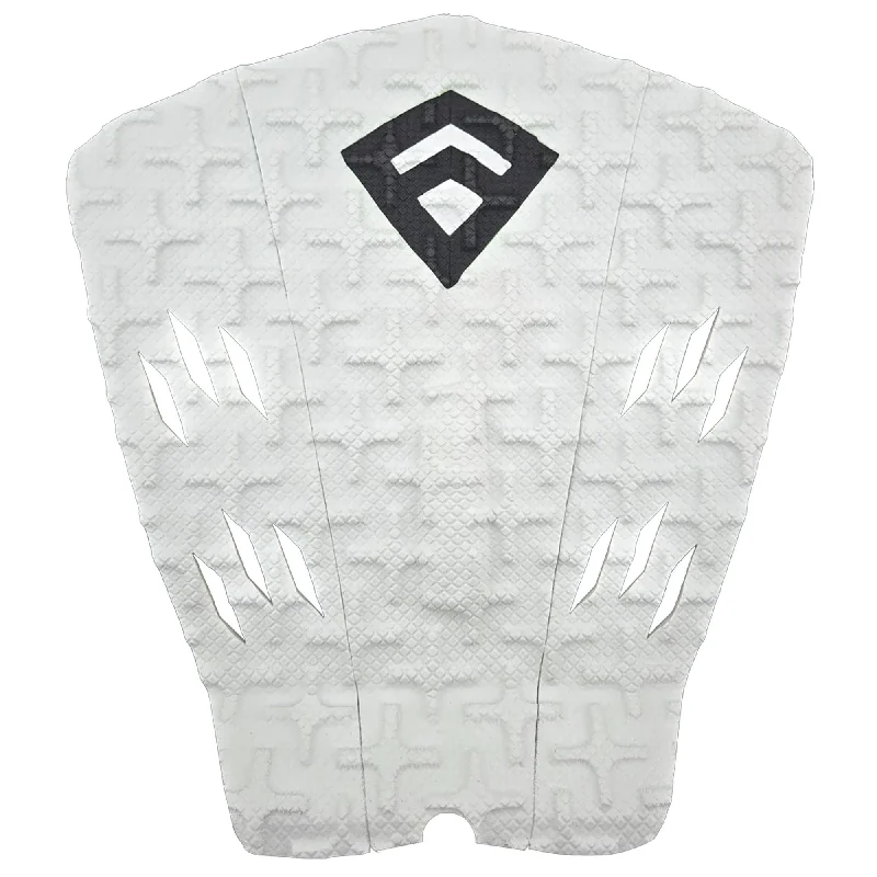 Tacky surf pad for increased friction-  Freak Peter Mendia 3-Piece Traction Pad - White/Black