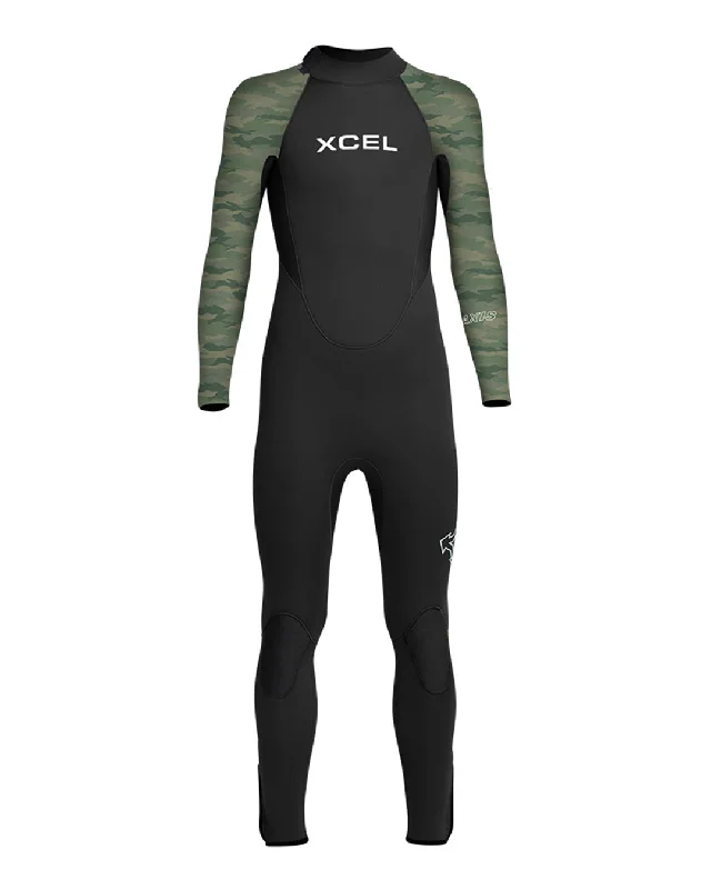 Wetsuits for deep dives with greater thermal protection-Kids' (8-16) Axis 4/3mm Back Zip Fullsuit