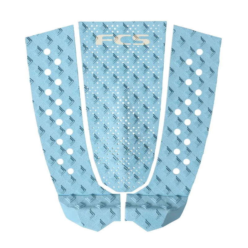 Breathable surf pad for all-day use-  FCS T-3 Pin Essential Series Traction Pad - Tranquil Blue