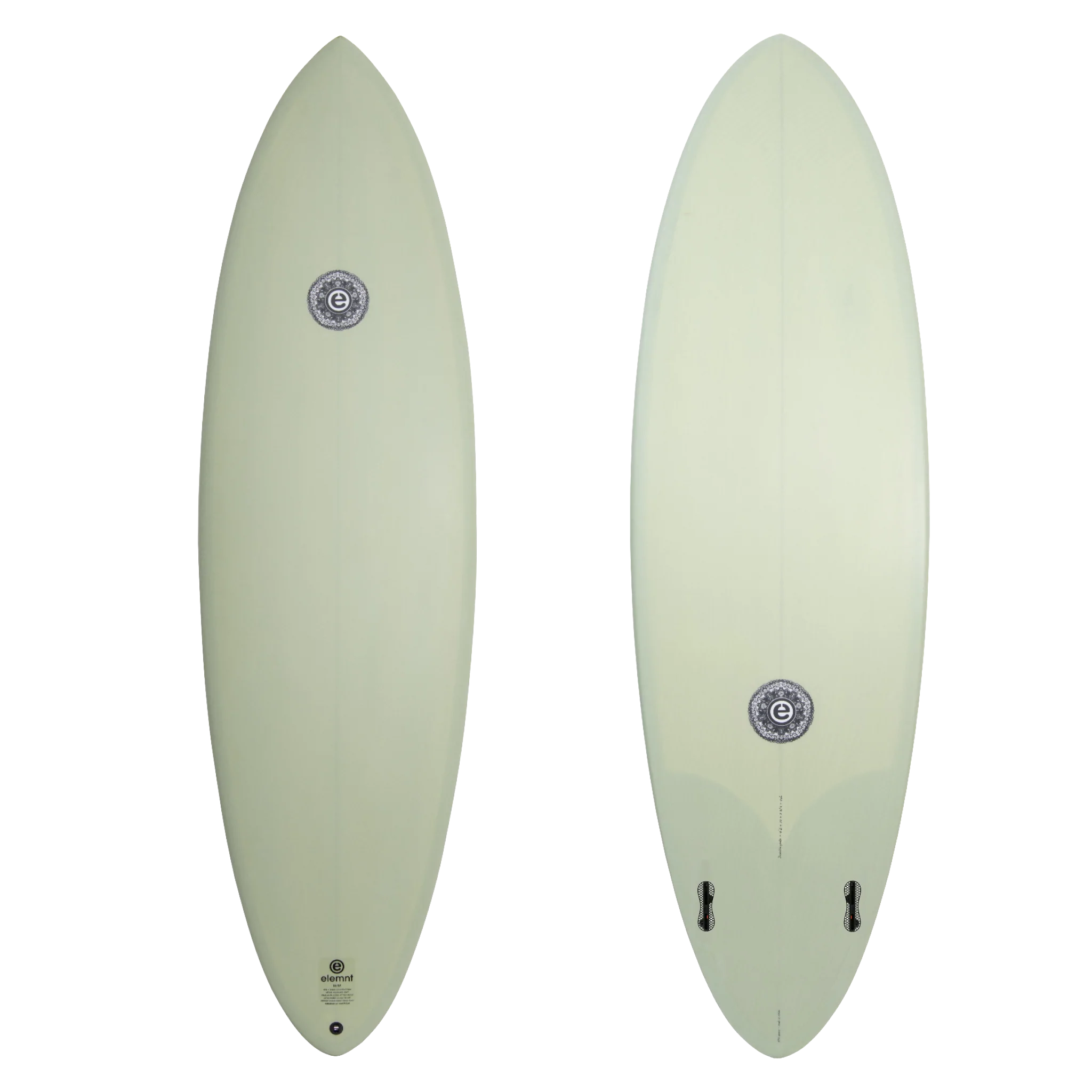 Surfboards with good nose rocker-ELEMNT DOUBLE YOLK SMOKE GREEN 7'0" EPOXY FCS II 44L