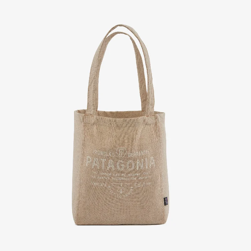 Strong surfboard racks for home storage-PATAGONIA RECYCLED MARKET TOTE - FORGE MARK: CLASSIC TAN