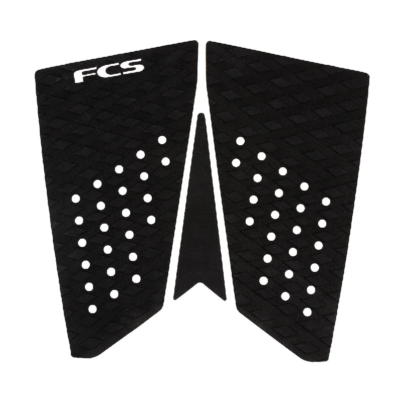 Extra-wide surf pad for more stability-  FCS FCS T-3 Fish Eco Traction Pad-Black