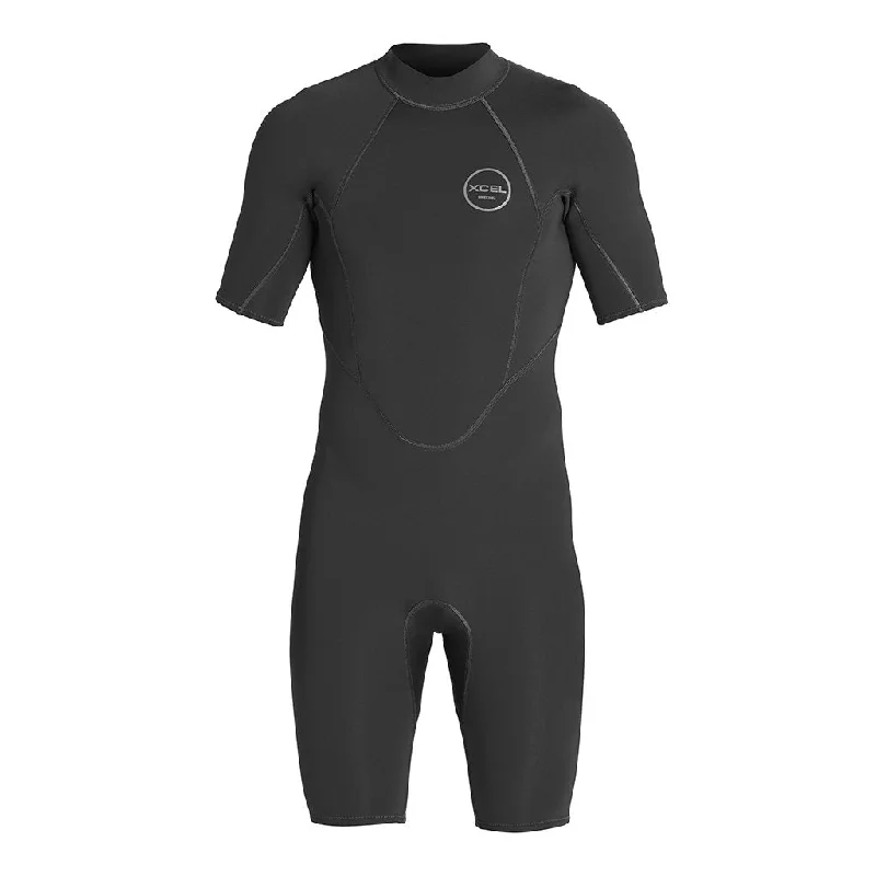 Women’s wetsuits for comfort and style-Xcel Mens Axis Back Zip 2mm SS Springsuit - Black