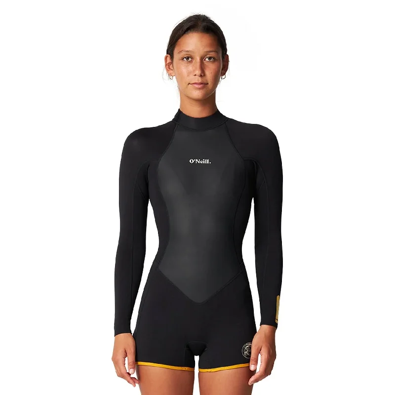 Women’s wetsuits for cold water diving with warmth insulation-O'NEILL WMNS ORIGINALS BACK ZIP L/SL BOYLEG SPRING 2MM 2025