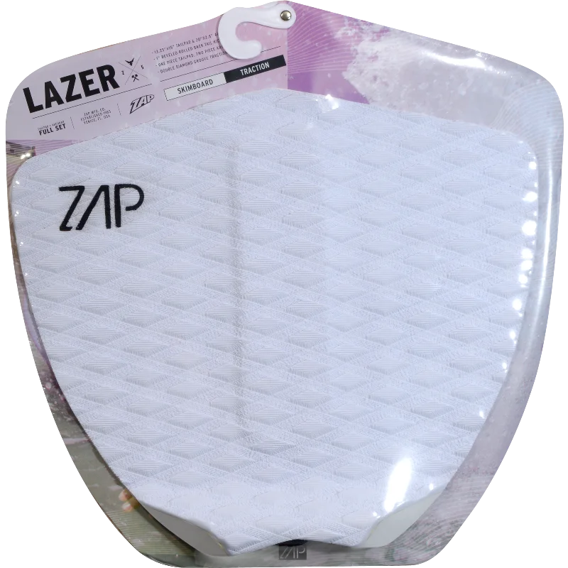 Surfboard tail pad for added control in high-speed turns-  Zap Lazer Tail Pad White