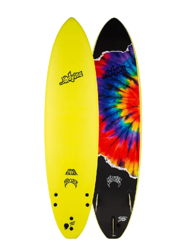 Foam surfboards for kids-Odysea X Lost 7'2" Crowd Killer Electric Lemon