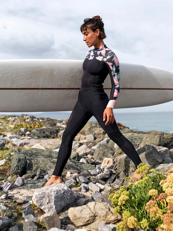 Wetsuits with anti-chafing technology for long dives-Women's 4/3mm Swell Series Back Zip Fullsuit