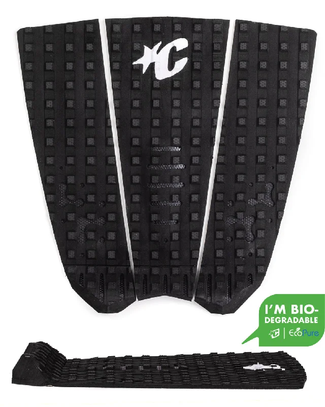 Minimalist surf pad for sleek design-  Creatures Mick Fanning Loc-Lite Eco Traction Pad-Black