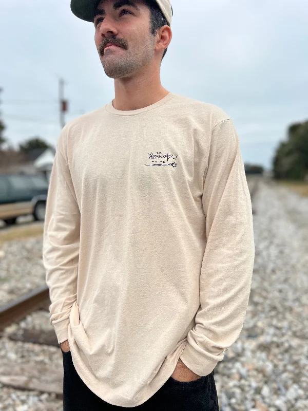 Affordable surfboards for new surfers-Waterboyz Lembro L/S T-shirt Sand