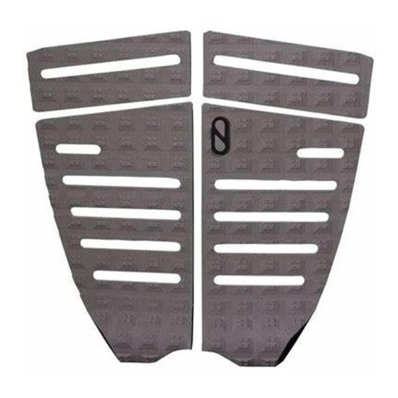 Extra-wide surf pad for more stability-  Firewire Slater Designs 4 Piece Flat Traction Pad - Grey/Black