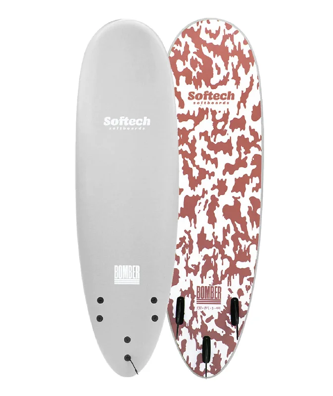 Funboards for easy wave catching-Softech 6'10" Bomber Grey/ Dusty Red