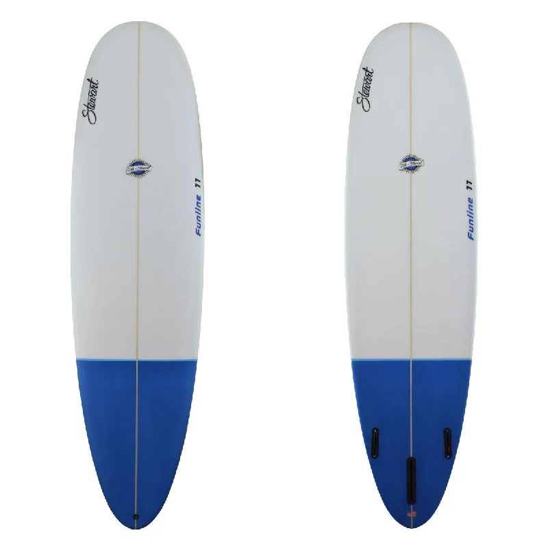 Easy-to-use surfboards for family fun-Stewart 8'0" Funline Poly Blue Tail