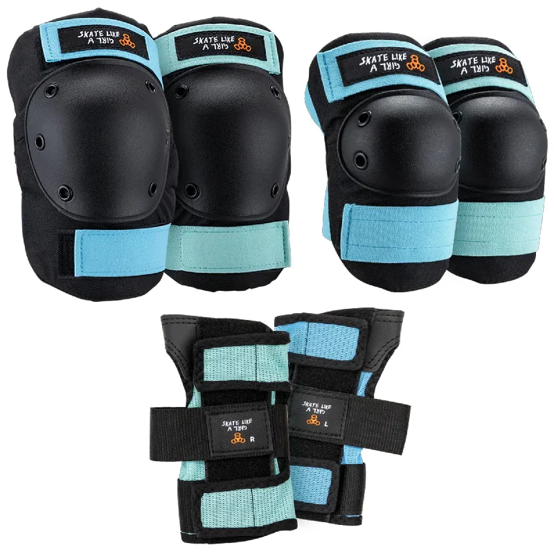 Surf pad for enhancing maneuverability on the waves-  Tripe 8 Saver Series Youth 3-Pack Pad Set - Skate Like A Girl