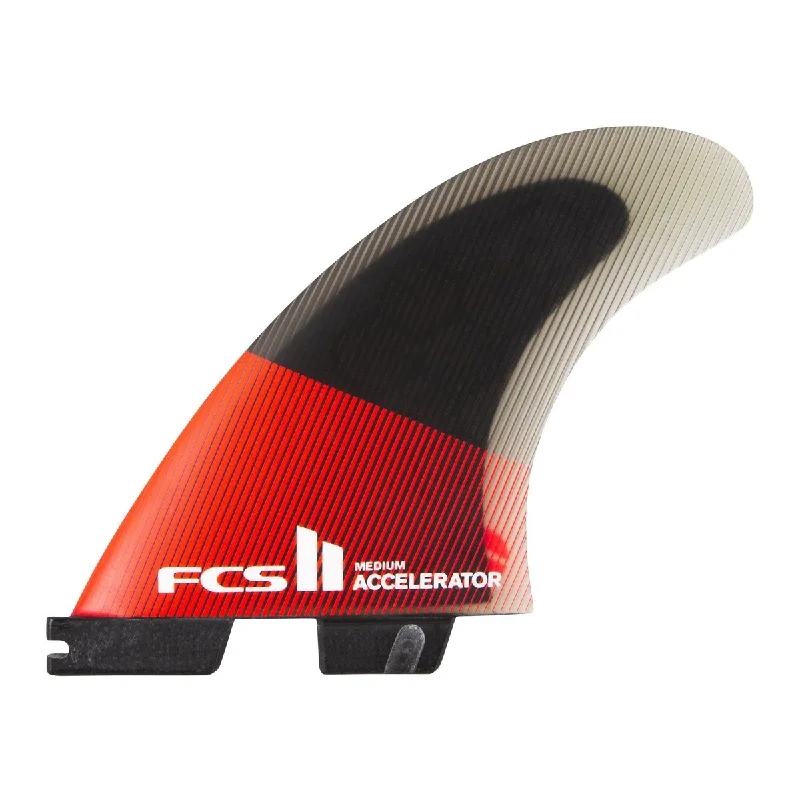 Surfboard grip pads for better traction on deck-FCS II ACCELERATOR PC TRI FINS RED/BLACK