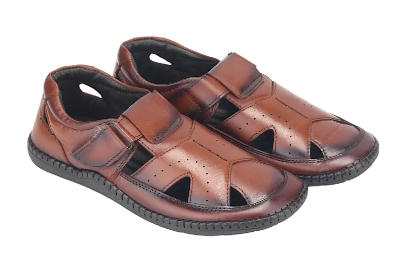 affordable sandals for women-Mens Leather Fisherman Sandal 996547