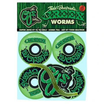 Surfboards for a balanced and smooth surf experience-Oj Wheels - Green Worm Super Juice Wheels