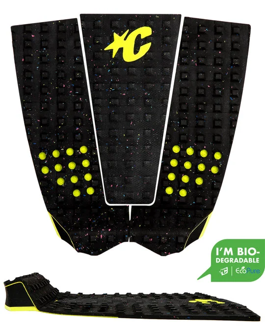 Universal surf pad for all surfboards-  Creatures Italo Ferreira Lite Eco Traction Pad-Carbon Eco Lime