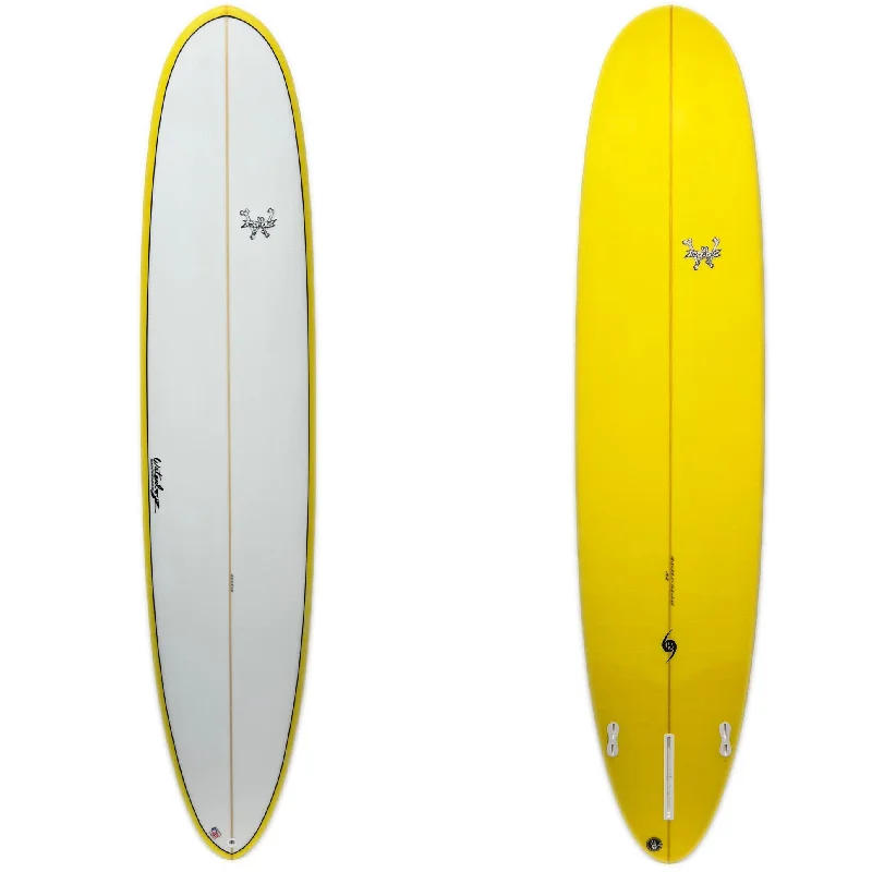 Beginner surfboards for easy stability-WBZ 8'8" Moonwalker Yellow Hull