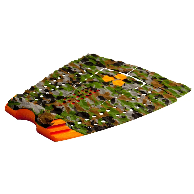 Customizable surf pad for individual preferences-  Channel Islands Parker Coffin 5 Piece Arch Traction Pad-Green Camo