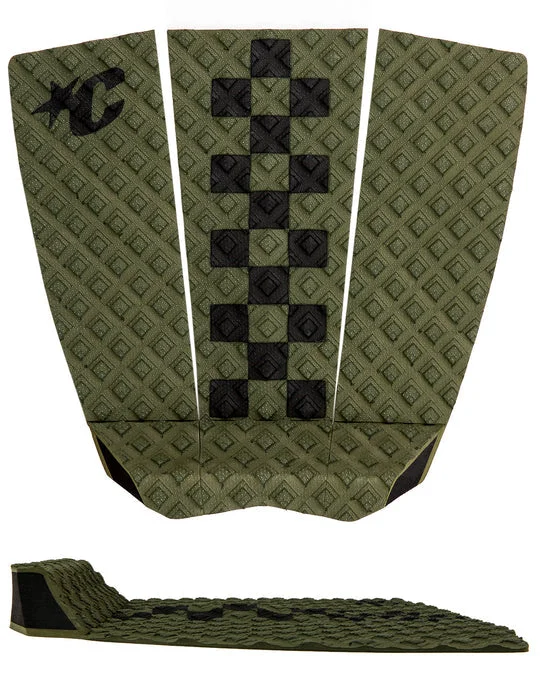 High-quality surfboard deck pad for solid grip-  Creatures Jack Freestone Lite Traction Pad-Dark Olive Black Chex