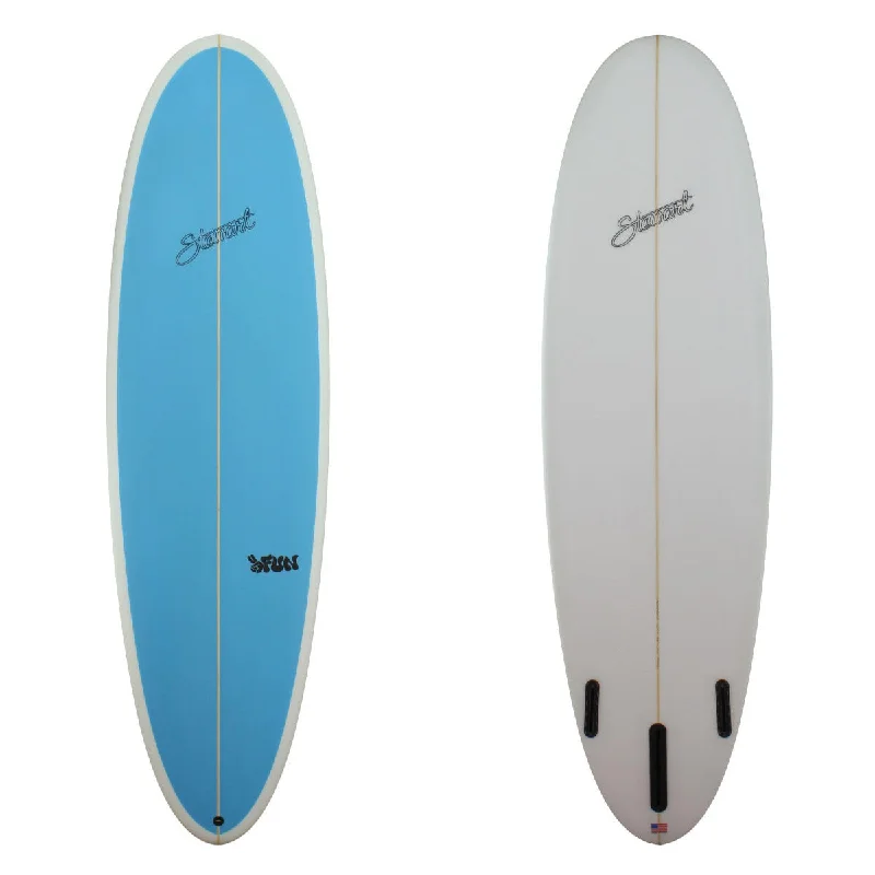 Retro surfboards for nostalgic riders-Stewart 7'0" 2FUN Poly Blue Deck