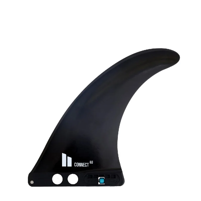 Strong surfboard fin box for easy installation-FCS II CONNECT GF BLACK 10" LONGBOARD FIN