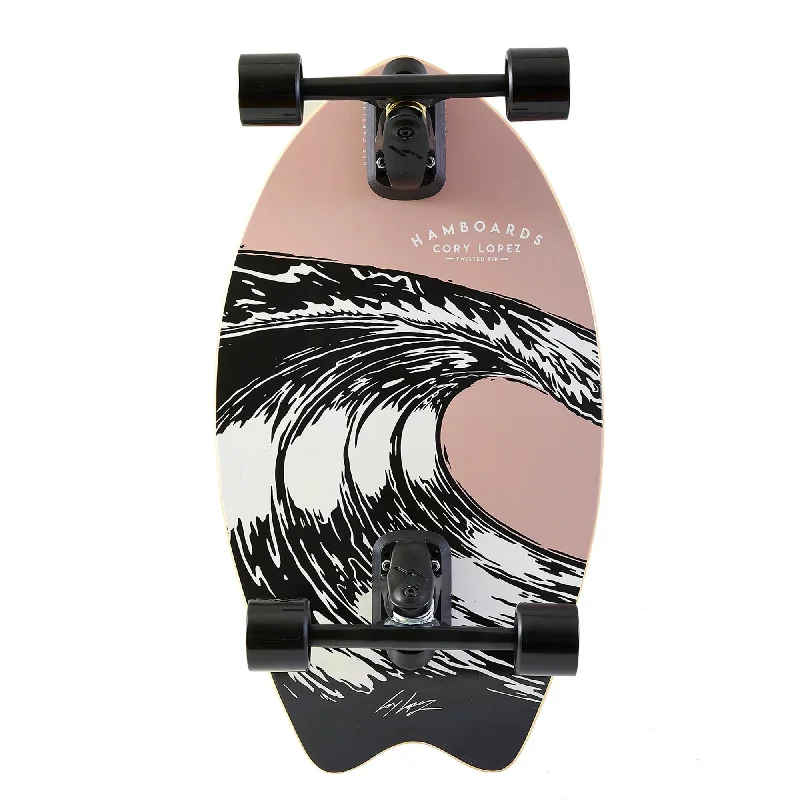 Hamboard Cory Lopez Twisted Fin 26" Surfskate Skateboard - Pastel