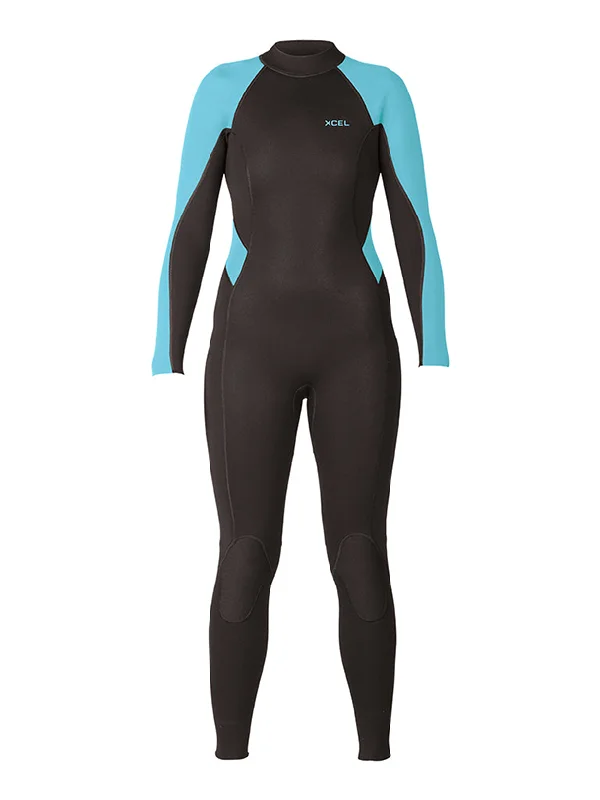 Sleeveless wetsuits for maximum arm movement-Women's Axis 3/2mm Flatlock Back Zip Full Wetsuit