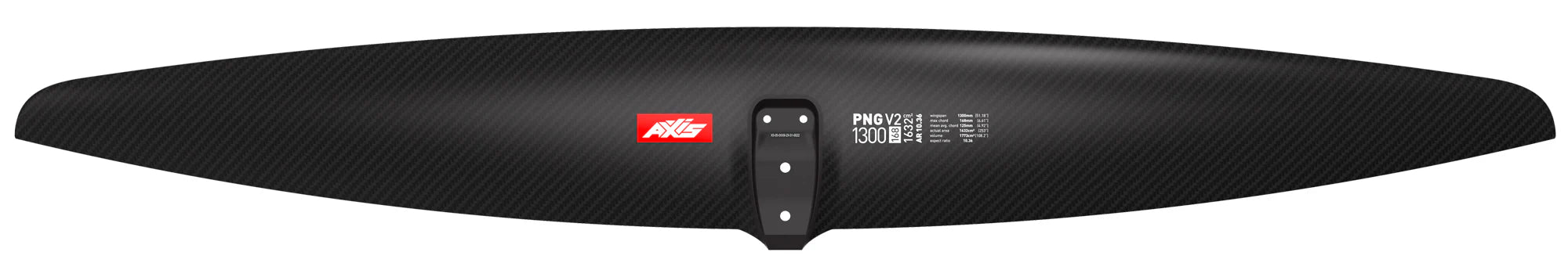 High-volume surfboards for big riders-AXIS FOIL PNG v2 ULTRA HIGH MOD REINFORCED CARBON FRONT WING