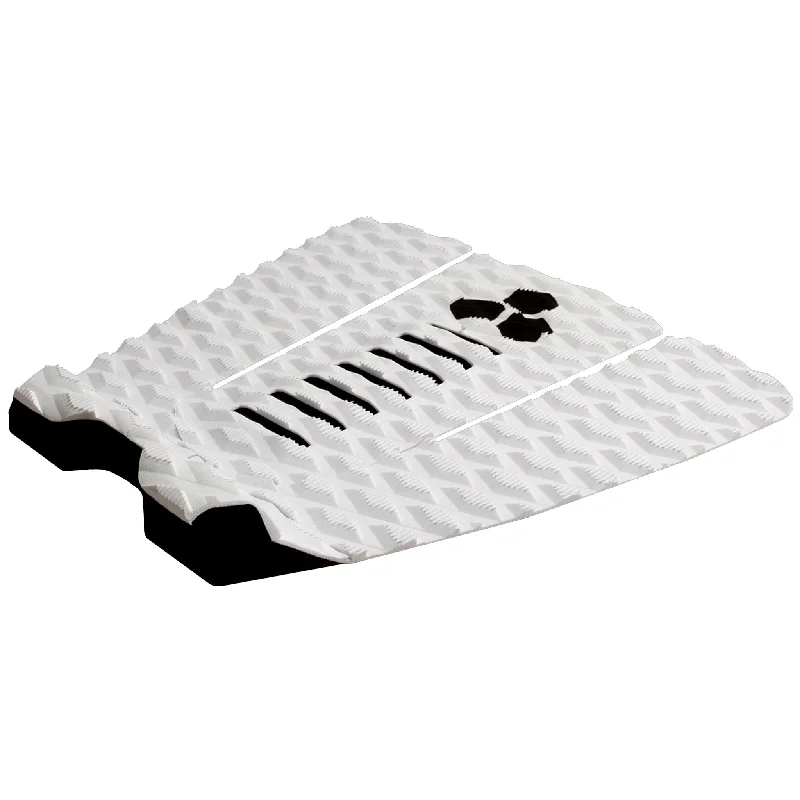 All-weather surf pad for any surf environment-  Channel Islands Fader 3 Piece Arch Traction Pad-White