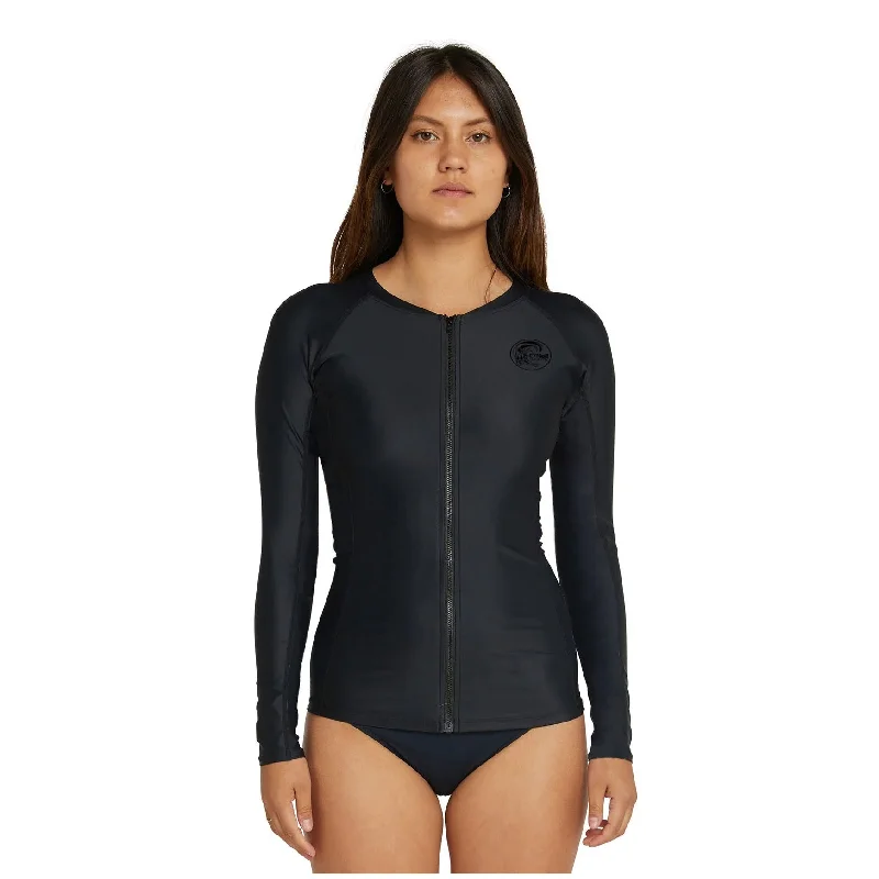 High-comfort wetsuits for recreational divers-O'NEILL WMNS BAHIA FRONT ZIP L/SL RASH VEST 2025