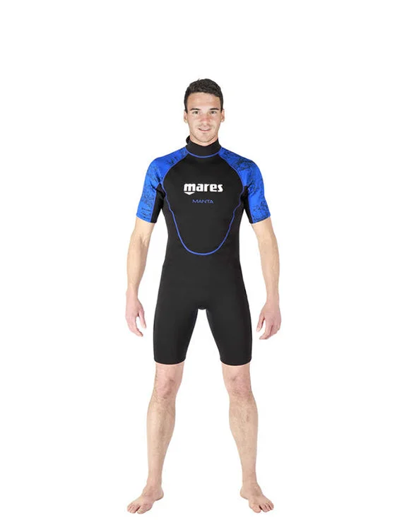 Short wetsuits for warm-water surfing and diving-Mares Manta Shorty 2.2mm Mens